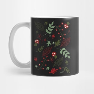 Retro Christmas Cottagecore Winter Berry Cozy Forest Hygge Aesthetic Pattern Mug